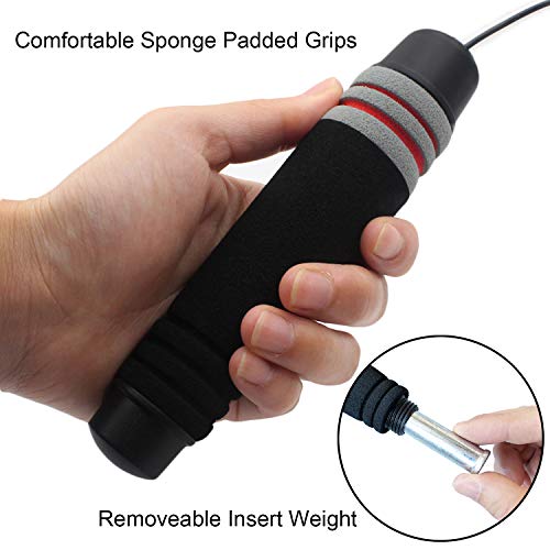 Benvo Weighted Ropeless Jump Rope Cordless Speed Rope Skipping Rope for Double Unders, Exercise, WOD, Boxing, MMA Beachbod...