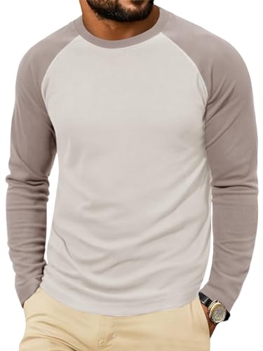 Yousify Mens Athletic Thermal T Shirts Fleece Crew Neck Long Sleeve Shirts Running Hiking Active Pullover Tops with Pocket