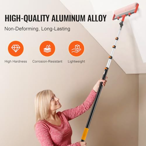 VEVOR Telescopic Extension Pole, 7-30 FT Multi-Purpose Extension Pole, Sturdy Aluminum Alloy Paint Extendable Pole with Fl...