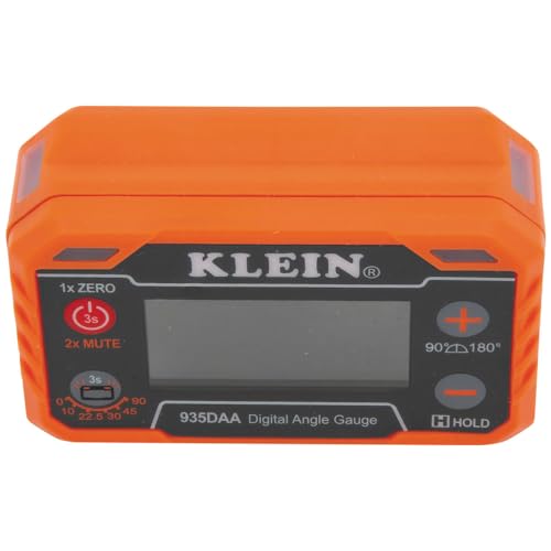 Klein Tools 935DAA Digital Electronic Level and Angle Gauge, LED Alert, Measure and Set Angles, 0-90 and 0-180 Degree Ranges