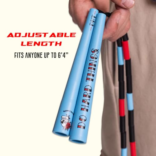 Elite Jumps - Do Hard Things Edge Beaded Jump Rope - For All Ages - Durable & Lightweight - 10ft Long Adjustable Rope - Ta...