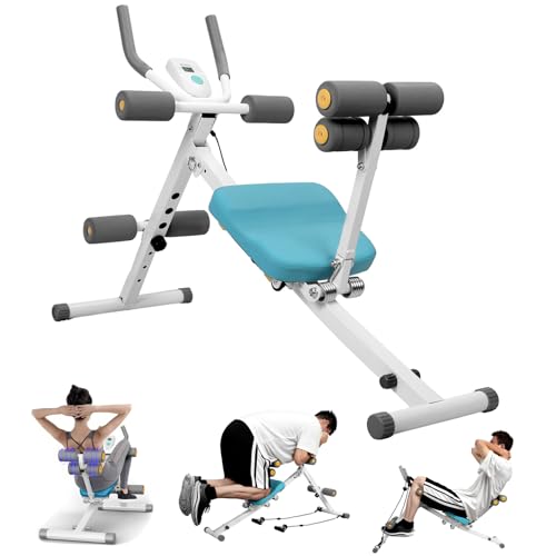 sxvbdway Ab Machine for Stomach Workout Exercise Equipment with LCD Data Display Screen, Thickened Foam Handle 5 Levels He...