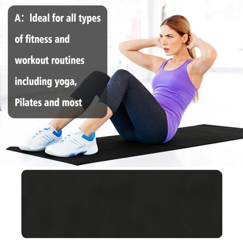 Yoga Mat Thick 1/5" Thick Non Slip Anti-Tear High Density Exercise Mat with Carrying Strap Large Yoga Mat for Floor, Gym, ...