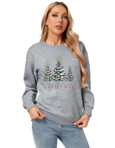 Drvitor Womens USA Sweatshirt, Long Sleeve Crewneck Pullover with American Flag & Stripes Star Print - Casual Top