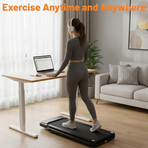 FansaFurn Compact Armless Treadmill – Compact, Quiet 3-in-1 Under Desk Treadmill for Home & Office, 200 lb Capacity, Spac...