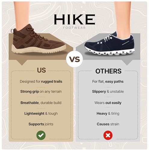 Hike Canyon Trail – All-Terrain, Shock-Resistant Hiking Barefoot Shoes | Hiking Boots for Pain-Free Trails | Natural Movem...