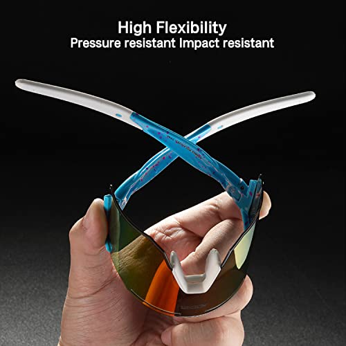 IKTOD Sports Polarized Sunglasses UV Protection for Youth, Men & Women, Ideal for Cycling Running Baseball Skiing & Softball