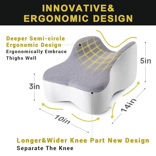 anzhixiu Long 14” Knee Pillow for Side Sleeper Fully Support Thighs and Knees for Required Knee Separation- Leg Pillow for...