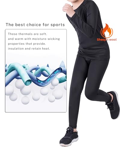 Boys Compression Shirt Long Sleeve Suit Youth Undershirts Kids Football Baseball Baselayer Cold Gear Quick Dry Black