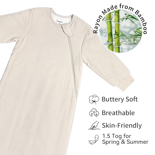 BubblePanda Rayon Made from Bamboo Sleep Sack 12-18 Months Long Sleeve Sleep Sack 1.5 Tog Supersoft Winter Baby Wearable B...