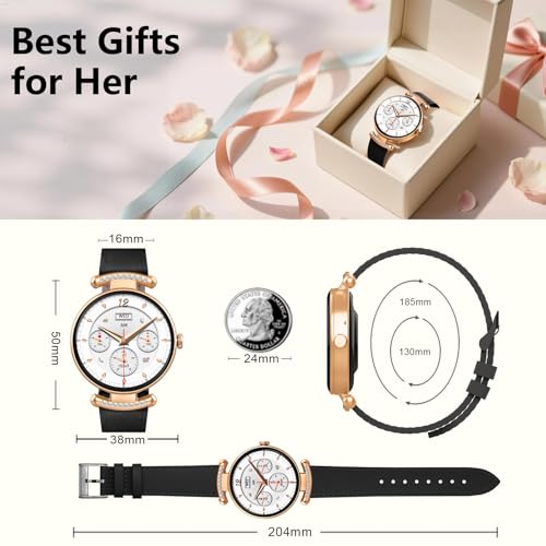 uaue Smart Watches for Women Android iOS, 1.2'' Fitness Trackers with Bluetooth Call (Answer/Make), Smartwatch with Heart ...
