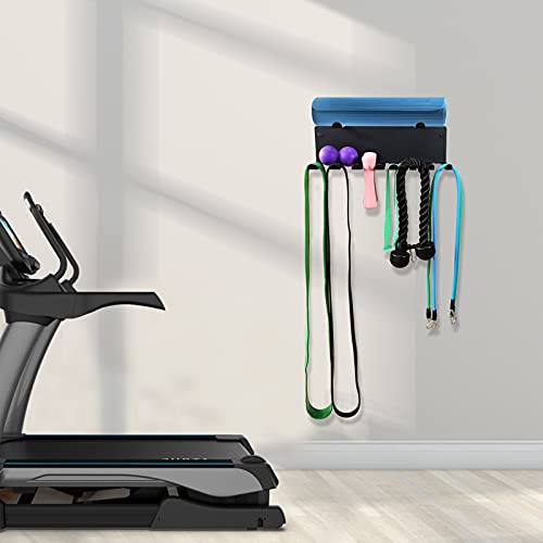 2 Tier Multi-Purpose Heavy Duty Storage Rack for Resistance Bands, Straps, Jump Ropes, Foam Rollers, Chains, Weight Belts,...