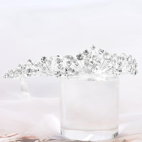 TOBATOBA Silver Tiara and Crown for Women Girls, Crystal Wedding Tiaras for Bride, Princess Bridal Tiara Quinceanera Crown...