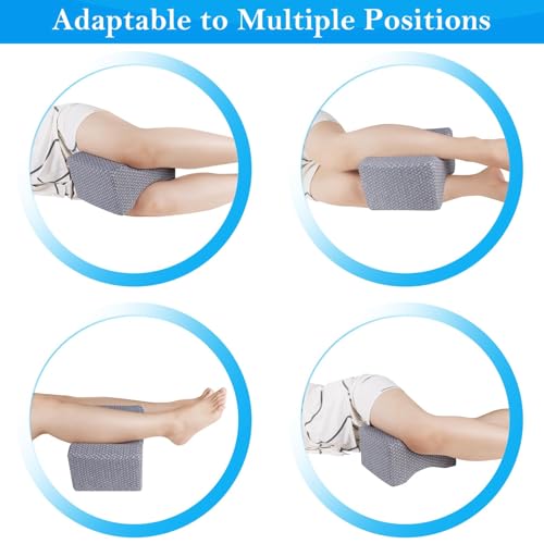 BlissTrends Memory Foam Knee Pillow, Knee Pillow for Side Sleepers, Leg Pillows for Sleeping Blood Circulation, Elevation ...