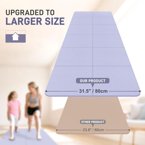 Foldable Yoga Mat for Travel 72"x 32"x 0.32"Inch, 8mm Thick Folding Exercise Mat, Outdoor Non-slip Pilates Mat for Women &...