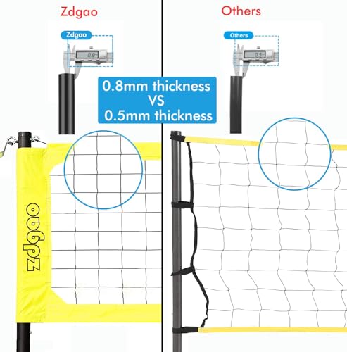 Volleyball Net Outdoor - Portable Volleyball Set for Backyard with Professional Volleyball Net, Wrap Yarn Volleyball and P...