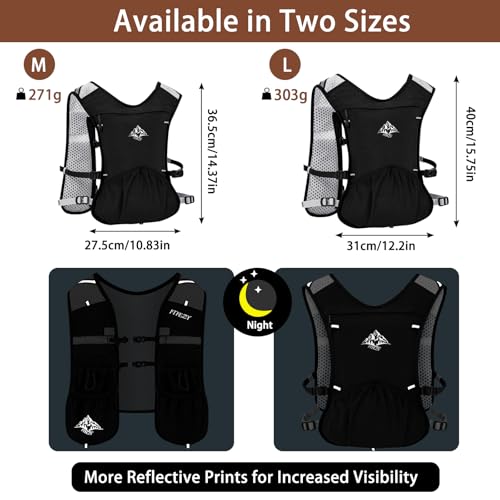 Running Hydration Vest for Women Men - Waterproof Running Water Backpack Hydration Pack with 12 Pockets, Lightweight Water...