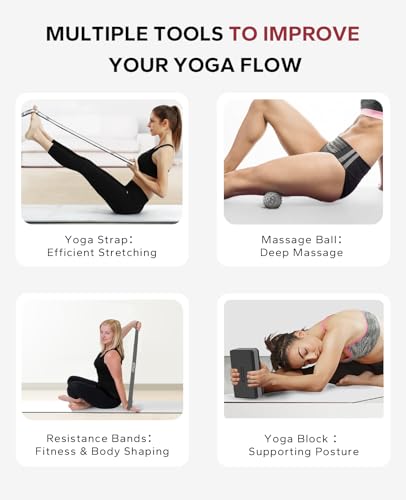 HAPBEAR Yoga Blocks 2 Pack - 9x6x3in High-Density EVA Foam with Non-Slip Textured Surface, Supportive for Deep Stretching...