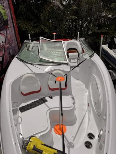 Tuszom 2 Pack Adjustable 1-1/8" D Load-Bearing Steel Boat Cover Support Pole System with Anti-UV Straps, Storage Bag and ...