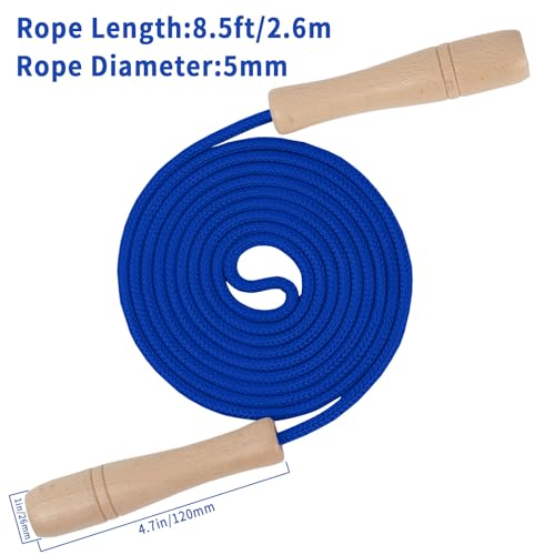 Jump Rope for Kids, Adjustable Toddler Skipping Rope with Wooden Handle, 8.5ft Child Jumping rope for Girls and Boys Worko...