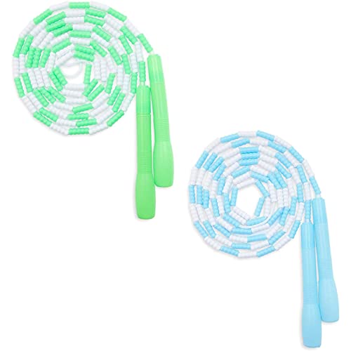 Blue Panda Beaded Jump Ropes Set of 4-9.2 ft Each, Multicolor, Ages 8-12 - PVC Beaded for Jump Rope Fitness & Cardio Workouts