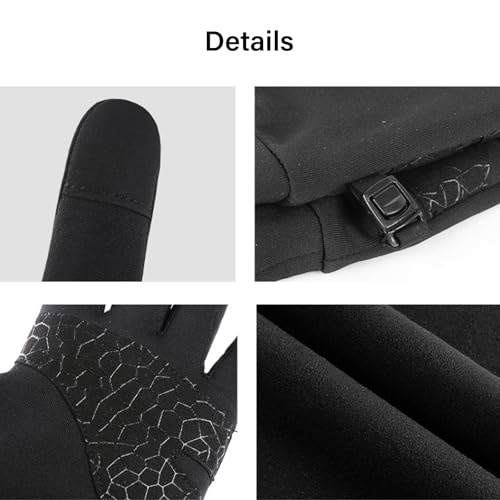 Touchscreen Running Gloves - Lightweight Thermal Anti-Slip Gloves with Portable Buckle for Outdoor Sports and Winter Activ...