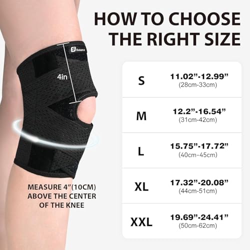 Knee Brace with Side Stabilizers for Meniscus Tear, Adjustable Knee Wrap for Pain Relief, Breathable Compression Knee Supp...