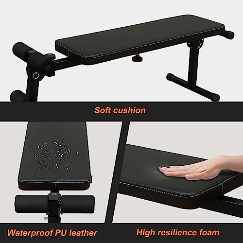 SculPong Pull Up Bar Station Adjustable Power Tower for Home Gym Strength Training Dip Stands with Bench