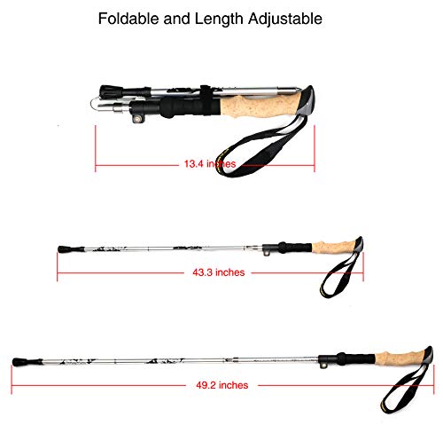 A ALAFEN Walking Stick - Collapsible Trekking Pole for Men and Women,7075 Aluminum Hiking Stick for Seniors