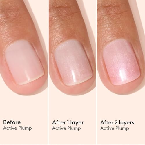 Manucurist Active Plump Nail Polish & Care - Collagen & Peach Extract - No Lamp - Nail Hydrator with Ultra-Glossy Baby Ros...