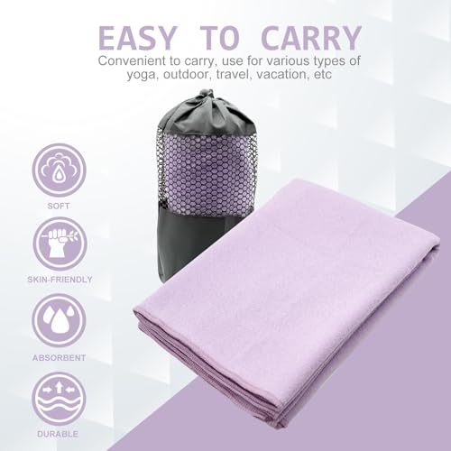 Eunzel 2 Pack Hot Yoga Towel with Grip Dot, Non Slip Yoga Mat Towe Sweat Absorbent Towel for Hot Yoga,Bikram, Pilates and ...