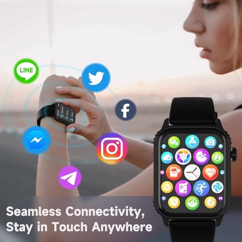 TRAUSI Smart Watch, 120 Sports Modes Smartwatch, IP67 Waterproof, Sleep Monitor, Bluetooth Call Watch for Android/iPhone