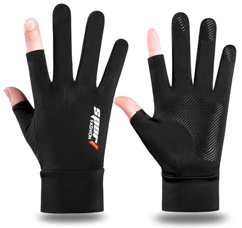 Eohak Men Summer Gloves UV Protection Driving Gloves Anti-Slip Touch Screen Gloves Outdoor Fishing Gloves