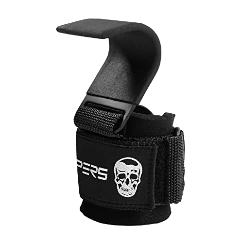 Gymreapers Weight Lifting Hooks (Pair), Heavy Duty Power Wrist Straps Hand Grip Support For Deadlifts, Pull Ups, Shrugs - ...