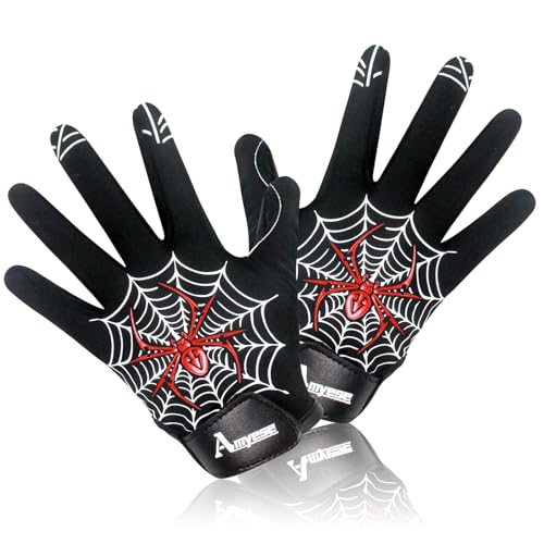 AMYESE Youth Football Gloves -Sticky Football Receiver Gloves with Tacky Silicone Palm for Kids Girls Boys Flag Football P...