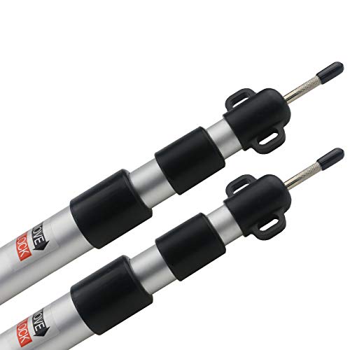 Sunnyglade 2 Pcs Adjustable Tarp Poles, Silver , Telescoping Aluminum Rods Portable Awning Poles for Camping,Backpacking,H...