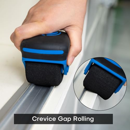 NEWISHTOOL Sponge Seam Roller Vinyl Applicator Tool, 2 Pack Soft Foam Wheel Roller Paint Roller, Pro Heat-Resistant Rollin...
