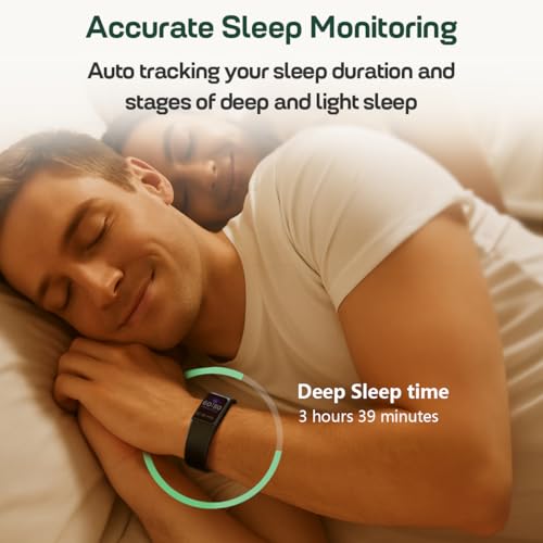 FITVII Mini Fitness Trackers, 1.01" AMOLED Slim Smart Watch with 24/7 Heart Rate, Blood Pressure/Oxygen Monitor, Sleep & S...