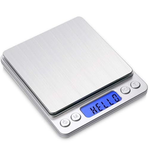 Toprime Digital Gram Scale 500g 0.01g Food Scale High Precision Kitchen Scale Multifunctional Stainless Steel Pocket Scale...
