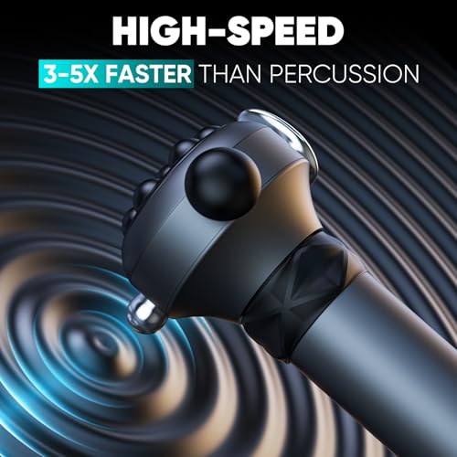 TILAT M1 Max Deep Tissue Vibration Therapy Massage Gun – 6500 RPM Handheld Muscle Massager with Thumb Head for Trigger Poi...