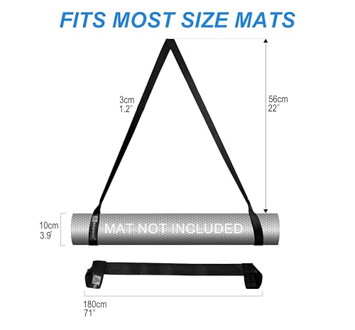 A AZURELIFE [MAT NOT Included] Yoga Mat Sling, Yoga Mat Straps for Carrying, Easy-Cinch Yoga Mat Holder Strap