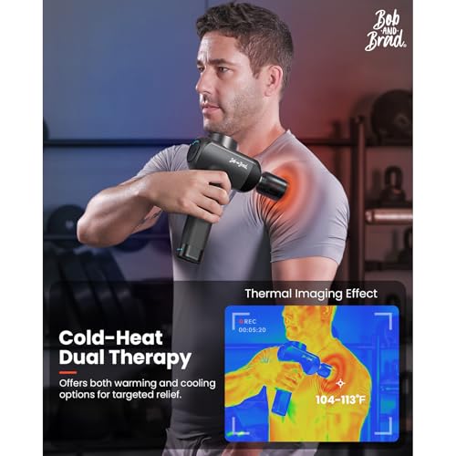BOB AND BRAD X6 Pro Max Massage Gun with Heat-Cold and Metal Head Therapy, Percussion Deep Tissue Massager Gun for Athlete...