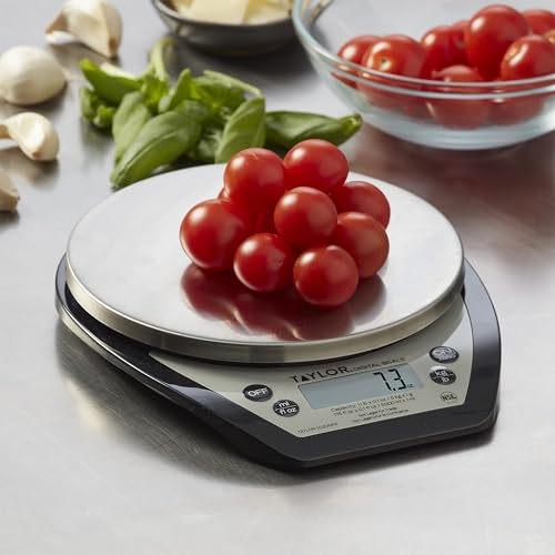 Taylor 1020NFS Compact Digital Scale, Multi-Functional Food Scale for Precise Weight Measuring and Portion Control, Tare F...