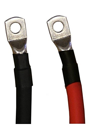 4/0 Awg Gauge Red + Black Pure Copper Battery Inverter Cables Solar, Rv, Car, Boat 5 Feet 5/16 In Lugs