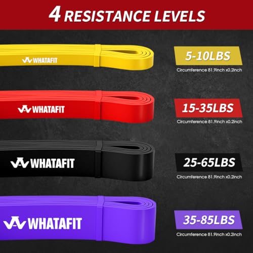 WHATAFIT Resistance Bands,Pull Up Assist Bands Set with Handles, Exercise & Workout Bands with Door Anchor for Men & Women...