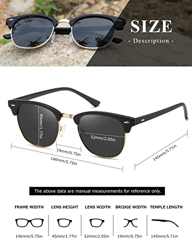 AEVOGUE Polarized Sunglasses For Women And Men Semi Rimless Frame Retro Sun Glasses AE0369
