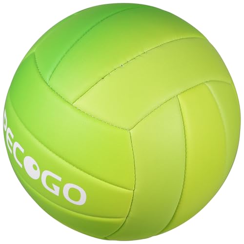 PECOGO Size 5 Volleyball - Durable PU Leather, Indoor/Outdoor. Soft Control, Great Airtightness for Training/Games. Ideal ...
