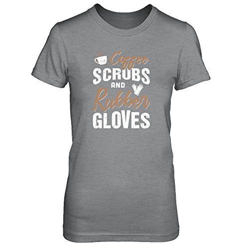 CenturyTee Women's Coffee Scrubs and Rubber Gloves Shirt Ladies' Short Sleeve Tee