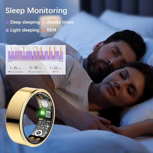 REWSX Smart Health Ring for Women Men, Fitness Tracker Ring with Heart Rate, Blood Oxygen, Sleep Tracker, Step Tracker, No...