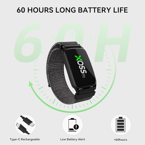 XOSS BBP Heart Rate Monitor Armband with Bluetooth5.0 & ANT+, IPX68 Waterproof & Rechargeable 60Hour Battery Life Monitor ...